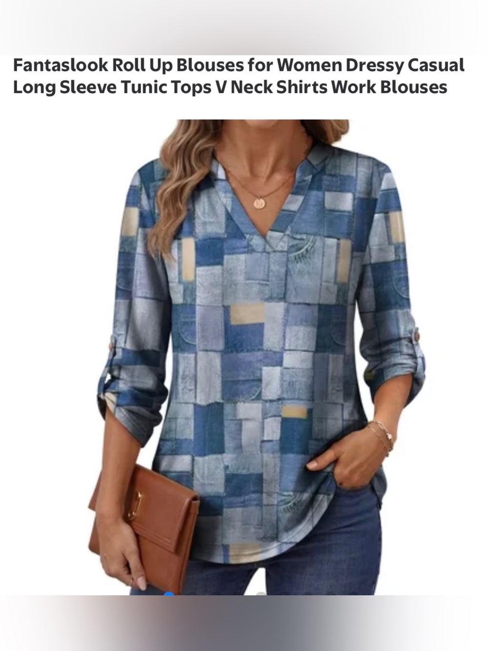 6/$20 Fantaslook V-Neck Long Sleeve Stylish & Comfortable Tunic L NWT